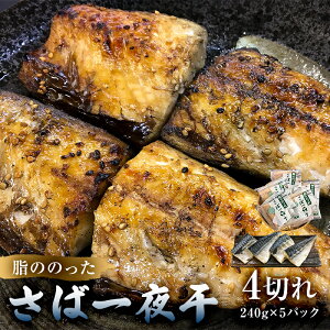 【ふるさと納税】 脂ののったさば一夜干 4切れ240g×5パック 千葉県 南房総市 焼くだけ 簡単 ノルウェーさば 胡麻 風味 食欲 おつまみ お弁当 おかず 干し物 お取り寄せ グルメ 送料無料