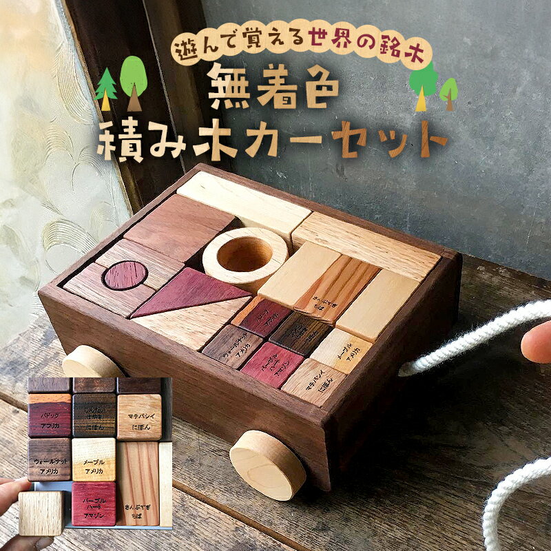 【ふるさと納税】 積み木 おすすめ 遊んで覚える世界の銘木 無着色 カーセット 納期3カ月 千葉県 南房総市 おもちゃ 子供 キッズ 玩具 シンプル オリジナル...