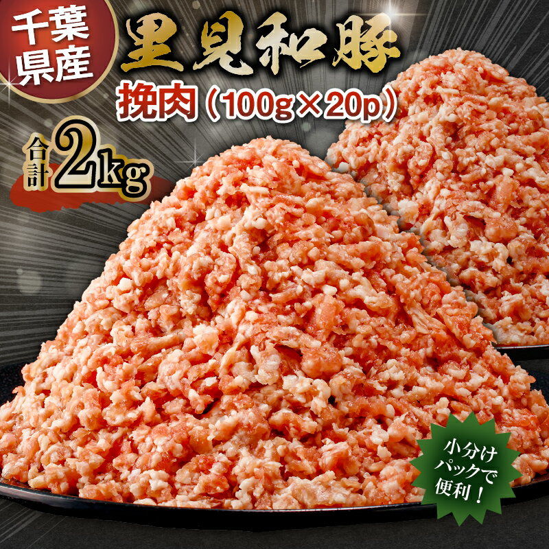 【ふるさと納税】 房総 ブランド豚 里見和豚 挽肉 2kg mi0017-0016 千葉県 南房総市 甘い脂 赤身肉 そぼろ ハンバーグ 餃子 豚肉 国産 小分け 個別包装 トレイ不使用 かさばらない 冷凍 お取り寄せ グルメ 送料無料