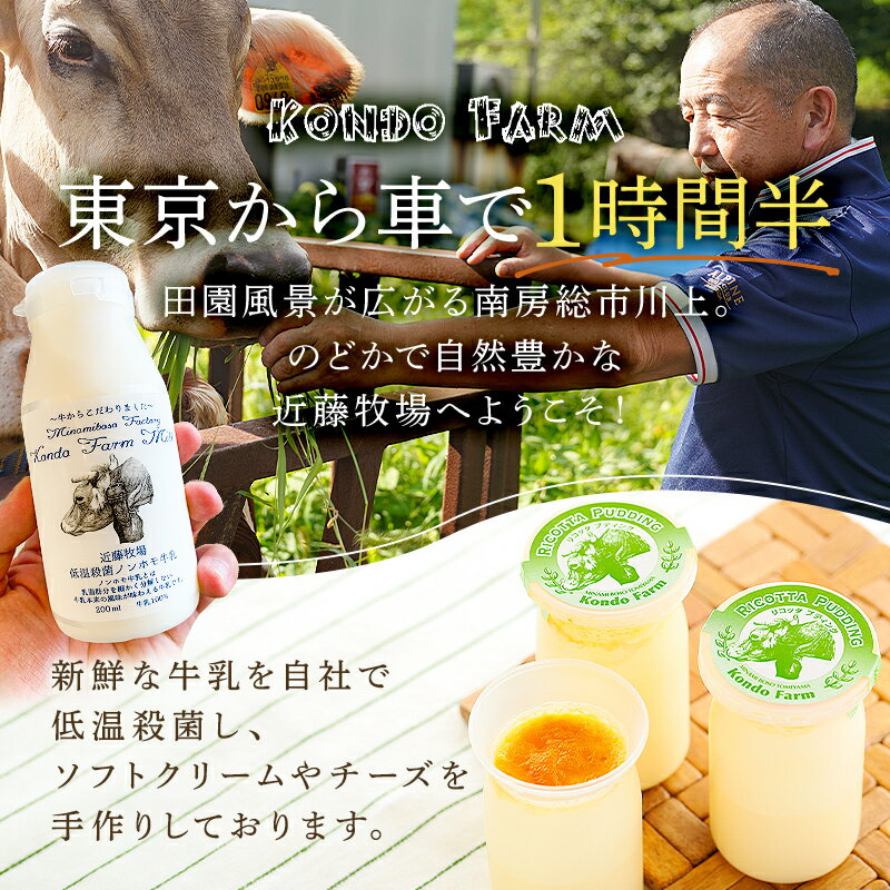 【ふるさと納税】【定期便】 近藤牧場のノンホモ牛乳 900ml×2本「5」のつく日6回連続（2か月分）でお届け mi0003-0020 千葉県 南房総市 低温殺菌 牛乳 ミルク 新鮮 乳製品 生乳 濃厚 成分無調整 お取り寄せ お取り寄せグルメ 送料無料