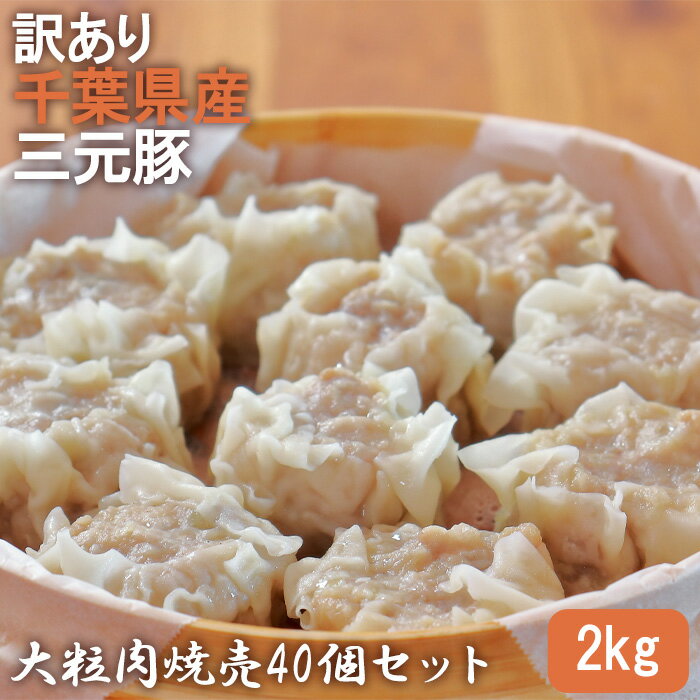 【ふるさと納税】訳あり 千葉県産三元豚 大粒肉焼売40個セット 2kg / しゅうまい シュウマイ ジューシー 肉汁 食べ応え 送料無料 千葉県