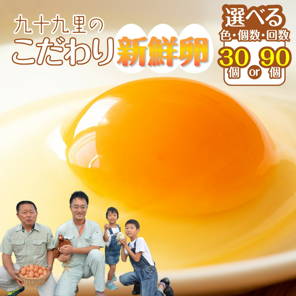 【ふるさと納税】《 選べる色・個数・回数 》 九十九里ファームこだわりたまご〜あおい海・みどりの里〜 / たまご 卵 玉子 タマゴ 30個 90個 定期便 卵か...