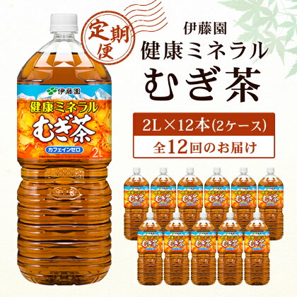 【毎月定期便】伊藤園 健康ミネラル麦茶2L 12本(2ケース)全12回【配送不可地域：離島・沖縄県】【4003274】