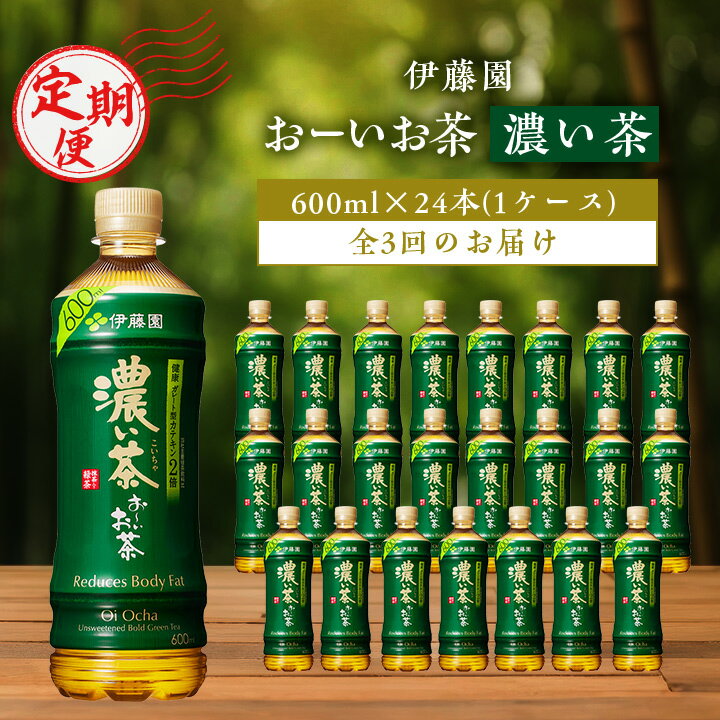 27位! 口コミ数「0件」評価「0」【毎月定期便】おーいお茶濃い茶600ml 24本(1ケース)伊藤園全3回【配送不可地域：離島・沖縄県】【4003290】