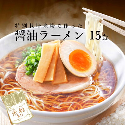 千葉県いすみ市 【ふるさと納税】 ラーメン 15食 送料無料 醤油 米粉 しょうゆ