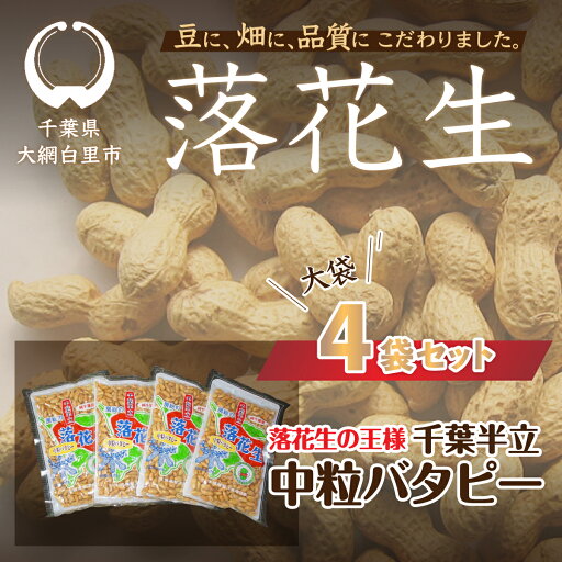 【ふるさと納税】千葉県 大網白里市産 落花生中粒バターピー大袋4袋セット 落花生 おつまみ 千葉県産 大網白里市 送料無料 I006 【ふるさと納税】千葉県 大網白里市産 落花生中粒バターピー大袋4袋セット 落花生 おつまみ 千葉県産 大網白里市 送料無料 I006