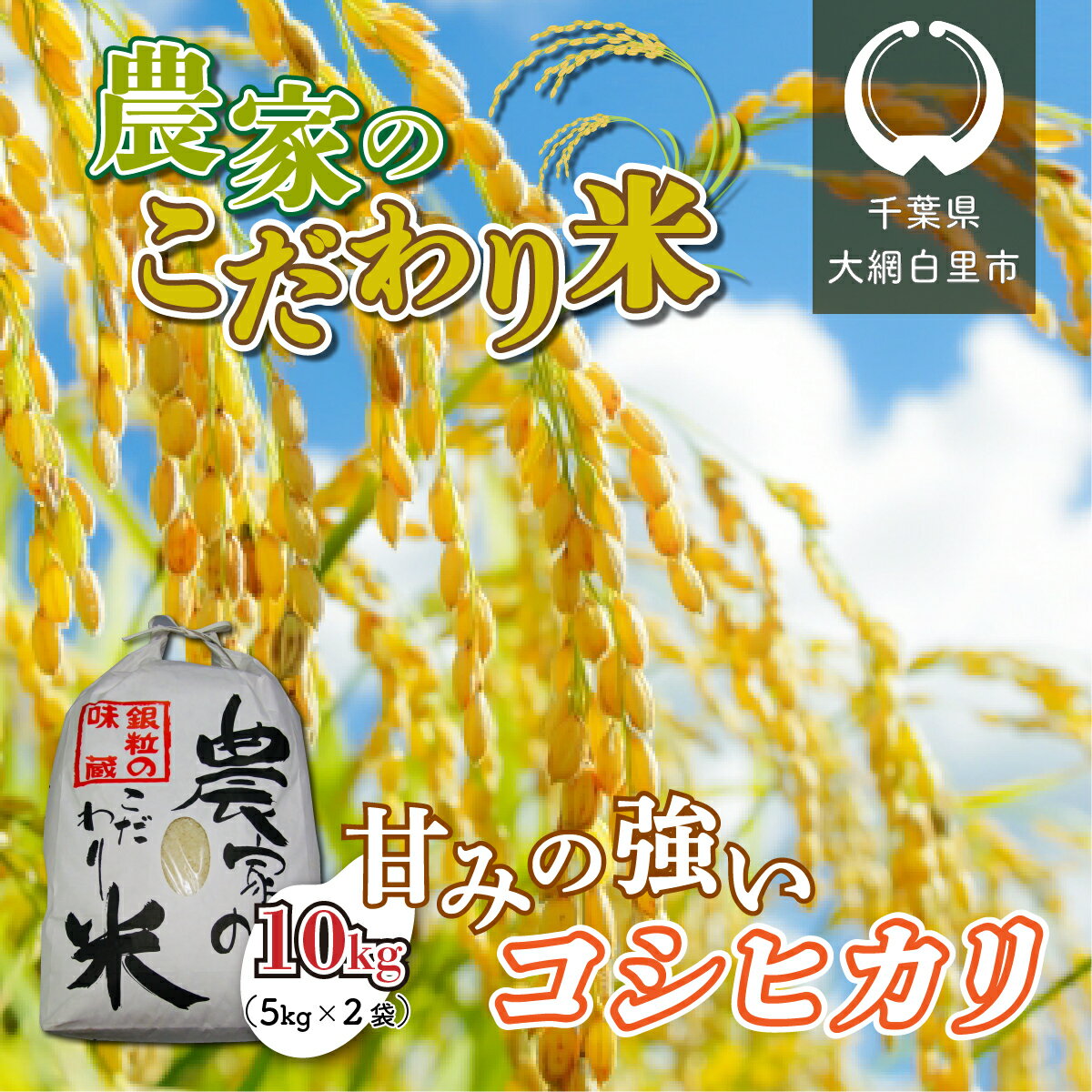 千葉県 大網白里市産 こだわり米(コシヒカリ)10kg(5kg×2袋) お米 10kg 千葉県産 大網白里市 コシヒカリ 米 精米 こめ 送料無料