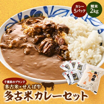 【ふるさと納税】ご飯にはやっぱりカレー!「多古米コシヒカリ2kg」と「せんば牛カレー200g×5」セット【配送不可地域:離島】【1491088】