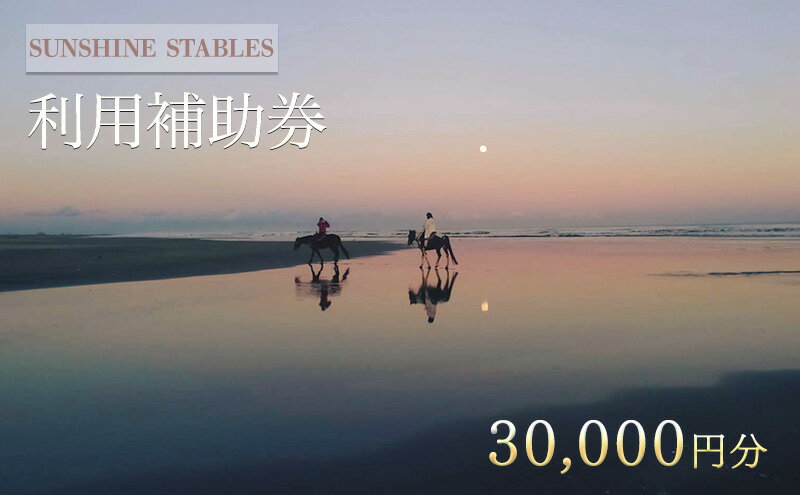 【ふるさと納税】乗馬 千葉 SUNSHINE STABLES 30,000円分 利用補助券 体験 チケット レストラン お食事券 食事券 食事 アクティビティ アウトドア スポーツ ギフト券 券 馬 体験チケット 旅行 千葉県 九十九里 九十九里町 2