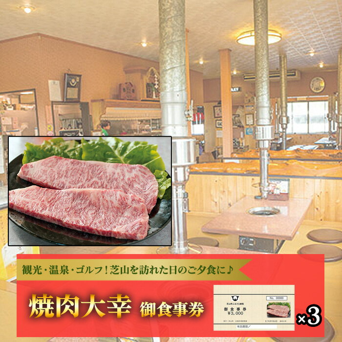 焼肉大幸 御食事券 9000円分 / お食事券 チケット 利用券 商品券 クーポン券 夜ご飯 晩御飯 ディナー 観光 お出かけ 温泉 ゴルフ 芝山町 千葉県 焼肉 ディナー 外食 肉料理 焼き肉屋 宴会利用 グルメチケット ご褒美外食 No.086