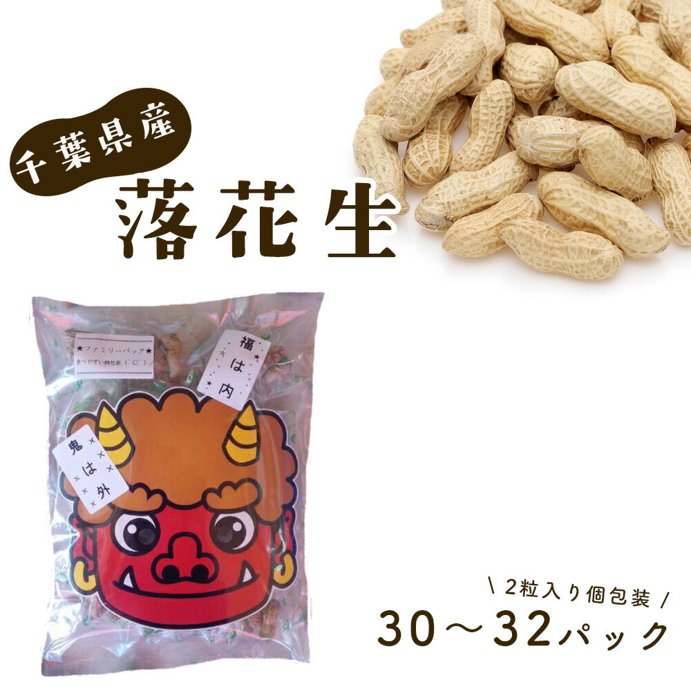 節分 〜鬼面付きファミリーパック〜 千葉県産落花生 から付2粒入り 個包装で豆まき! / 節分 豆まき 落花生 個包装 ピーナッツ 殻付き 小分け おやつ 家族イベント 子供向け 鬼のお面付き 食べやすい 後片付け簡単 千葉県 No.087