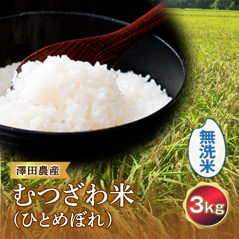 15位! 口コミ数「0件」評価「0」令和5年産米 むつざわ米（ひとめぼれ）無洗米 3kg 澤田農産 F21G-187