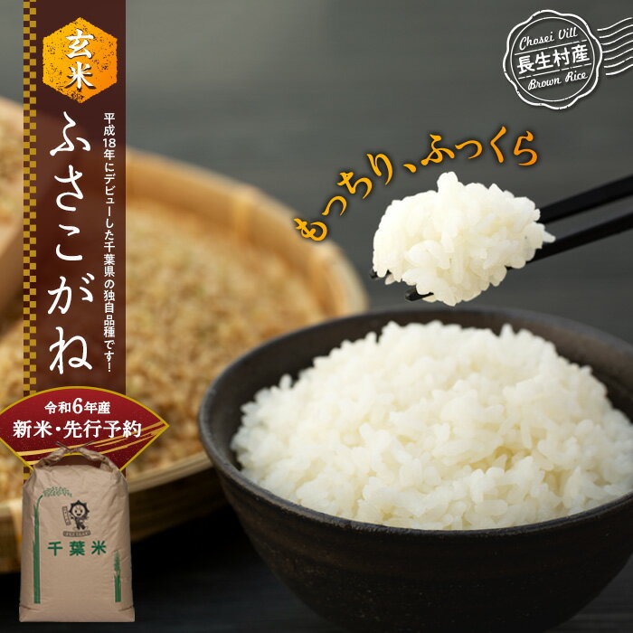 【ふるさと納税】【令和6年産新米・先行予約】ふさこがね(玄米30kg〜60kg)令和6年産 玄米 石抜き 色彩選別機処理済 千葉県独自品種 長生村 新米 千葉県