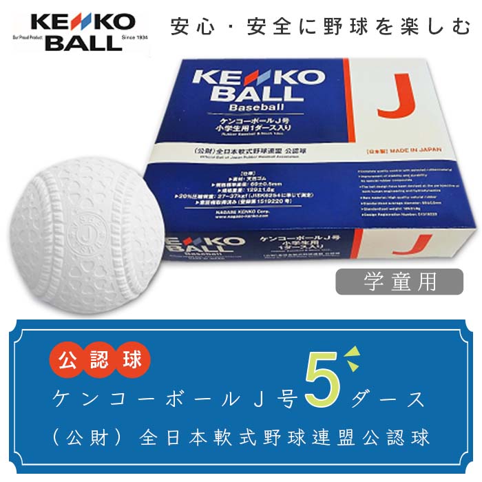 【ふるさと納税】野球ボール　送料無料　（公財）全日本軟式野球連盟公認球　ケンコーボールJ号（5ダース）N09006