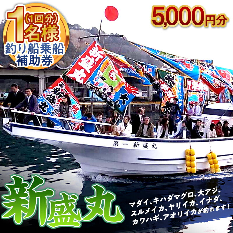 【ふるさと納税】新盛丸 釣船乗船 補助券 1名様 1回5 000円分 F22X-143