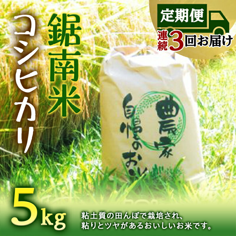 [定期便3回連続お届け]令和5年産米 鋸南米 コシヒカリ 5kg 精米 F22X-151