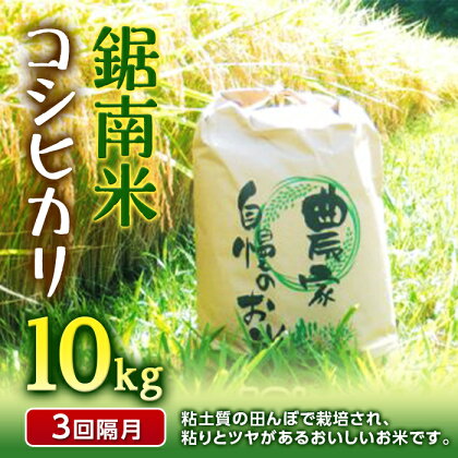 《お米の定期便》令和5年度産 新米 鋸南米コシヒカリ10kg精米 3回隔月配送 F22X-107