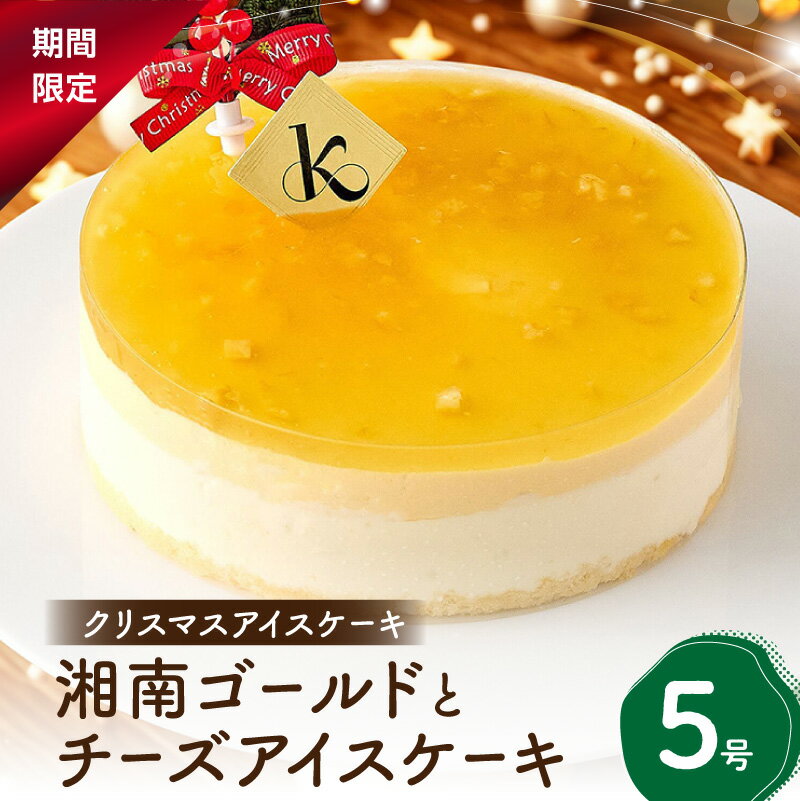 クリスマス アイスケーキ 湘南ゴールドとチーズアイスケーキ5号 新宿区 クリスマスケーキ チーズケーキ チーズ アイスケーキ 華やか クリスマス 贅沢 柑橘 ご褒美 アイス 冷凍 0105-012-S07