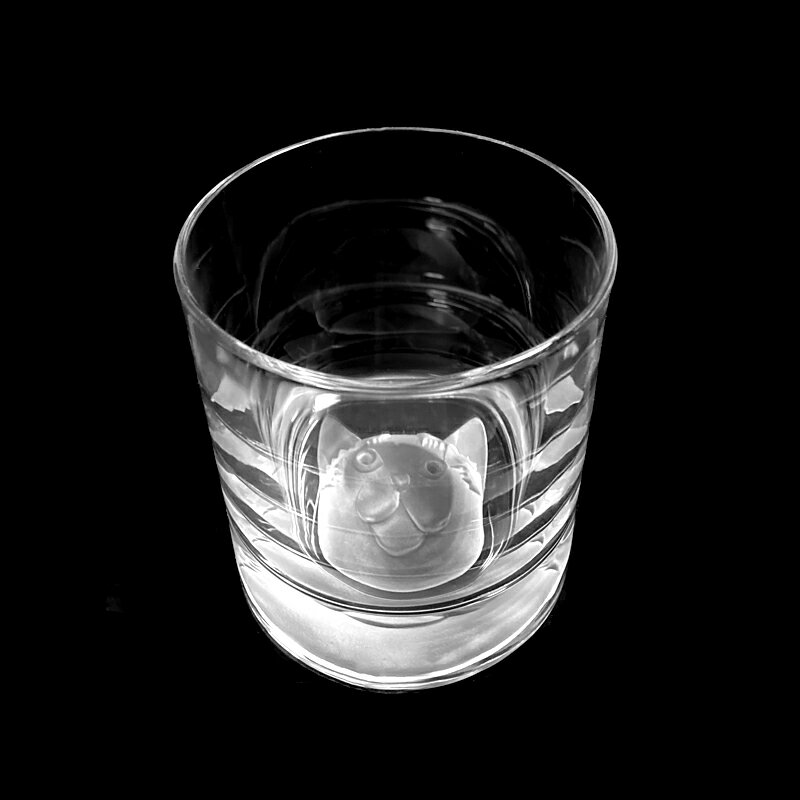 ロックグラス ネコ[2個セット] ペア 家飲み 酒器 ハンドメイド 手作り ギフト 贈答 プレゼント のし対応