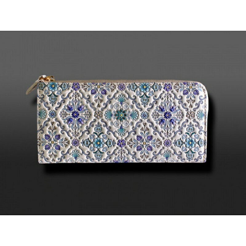 【ふるさと納税】【浅草文庫】L字長財布 オリエント柄 財布 薄い スリム 大容量 L字ファスナー 本革 牛革 レザー 日本製 国産 ハンドメイド ギフト メンズ レディース 贈り物 プレゼント