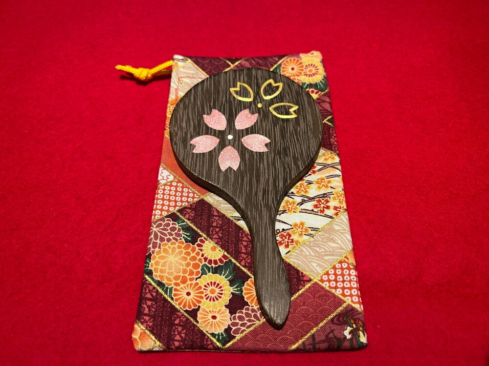 【ふるさと納税】【箱長】手鏡（小） 選べる柄 鈴 桜 ミラー ハンドミラー コンパクトミラー 鏡 桐 木製 和風 伝統工芸品 おしゃれ 贈答 ギフト