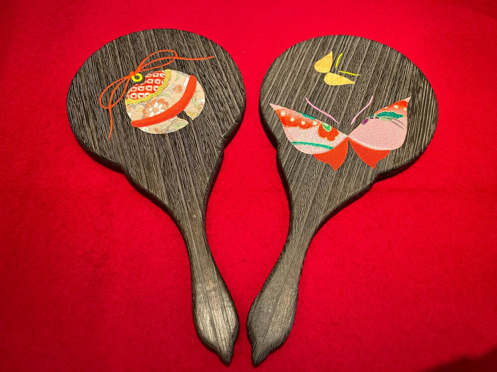 【ふるさと納税】【箱長】手鏡（中） 選べる柄 鈴 蝶 ミラー ハンドミラー コンパクトミラー 鏡 桐 木製 和風 伝統工芸品 おしゃれ 贈答 ギフト