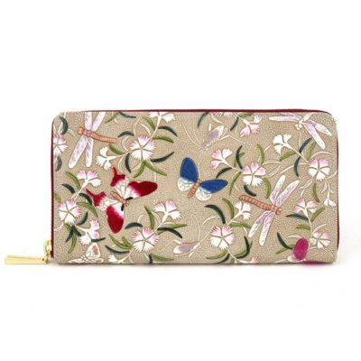 【ふるさと納税】【文庫屋大関】 大容量 ぐるっとファスナーの長財布 撫子【皮革工芸品】 ファッション小物 民芸品 お届け:発送可能時期より順次配送