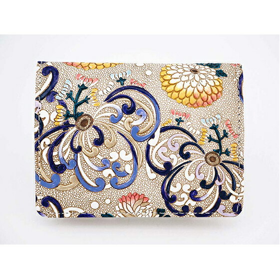 【ふるさと納税】【文庫屋大関】箱まち小銭入れ 乱菊<青紫>【皮革工芸品】 ファッション小物 財布 民芸品 お届け:発送可能時期より順次配送