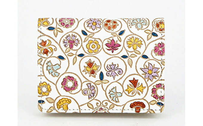 【ふるさと納税】【文庫屋大関】箱まち小銭入れ　金唐小花【皮革工芸品】 ファッション小物 財布 民芸品 　お届け：発送可能時期より順次配送