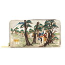 【ふるさと納税】【文庫屋大関】大容量 ぐるっとファスナーの長財布 浮世絵 吉原【皮革工芸品】 ファッション 小物 仕切り カードポケット ロングポケット お届...