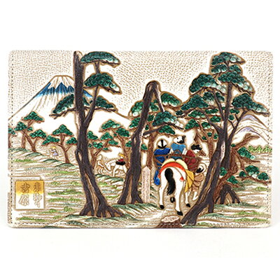 【ふるさと納税】【文庫屋大関】パーソナルホルダー 浮世絵 吉原【皮革工芸品】 ファッション 小物 シンプル パスポートケース 病院セット 型押し 大関卯三郎 牛...