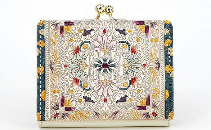 【ふるさと納税】【文庫屋大関】三つ折りミニ財布　黄金のタピ【皮革工芸品】 ファッション 小物 民芸品 お札 カード 小銭 手のひらサイズ コンパクト 大人かわいい 牛革 手作り 国産 　お届け：発送可能時期より順次配送 f131075-sumida-10001525 東京都墨田区 サンプル画像2