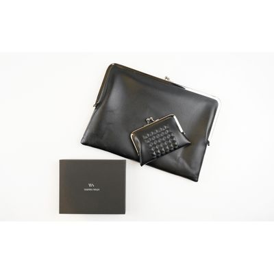 【ふるさと納税】財布 バッグ TOKYO GA-MA テトラカード入れ+B5クラッチセット 黒 ブラック クラッチ 革 牛革 革製品 皮革製品 小物 ファッショ...