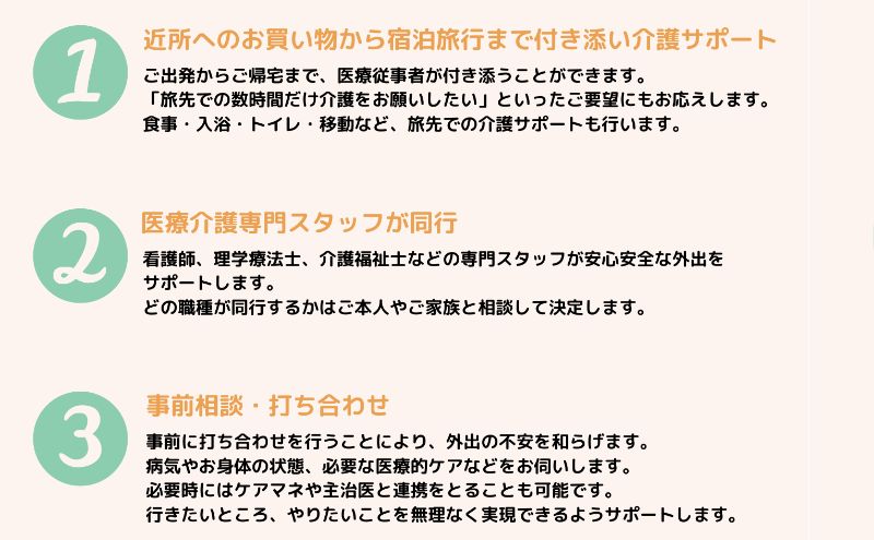 【ふるさと納税】看護師同行 外出支援サービス 2時間コース 介護旅行 医療従事者 看護師 チケット 3