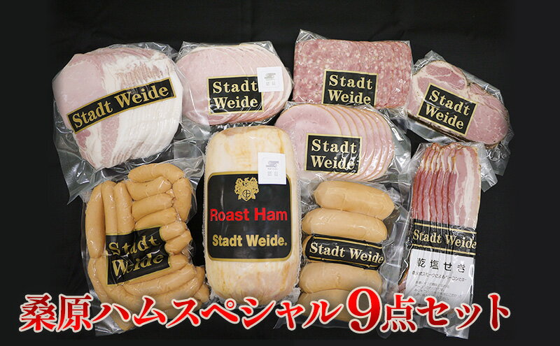 【ふるさと納税】桑原ハムスペシャル9点セット　【 肉の加工品 バーベキュー BBQ おかず つまみ ロースハム原木 ウインナー フランクフルト ロースハム ベーコン サラミ ボンレスハム 】