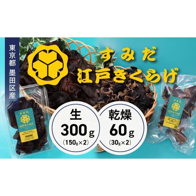 【ふるさと納税】東京都墨田区産 生キクラゲ300g(150g×2パック)、乾燥キクラゲ60g(30g×2袋) 食品 野菜 きのこ キノコ きくらげ キクラゲ 木...