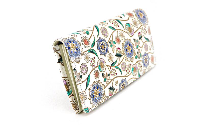 【ふるさと納税】【文庫屋大関】束入れ ダリア＜コバルトブルー＞【皮革工芸品】 財布 お札 お札入れ 長財布 カード 小銭 牛革 手作り 日本製 墨田区 東京都