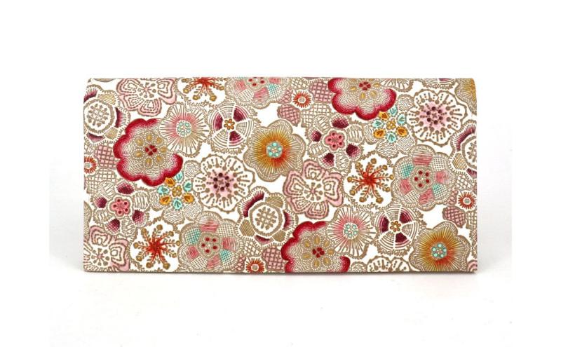 【ふるさと納税】【文庫屋大関】束入れ 春らんまん＜茜＞【皮革工芸品】 財布 お札 お札入れ 長財布 カード 小銭 牛革 手作り 日本製 墨田区 東京都