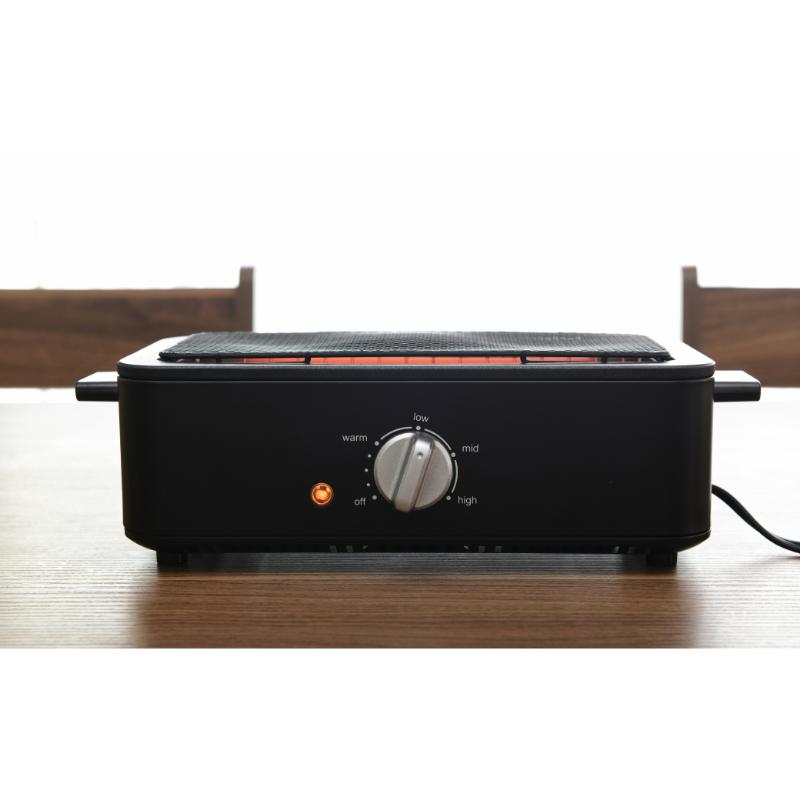 山善 YAMAZEN スモークレス 電気 七輪 減煙電気七輪 HITORI-JIME GRILL ESR-Q100(B) 東京都 江東区 電化製品 スモークレス 七輪 焼肉 焼き鳥 海鮮焼 網付き 家電 送料無料