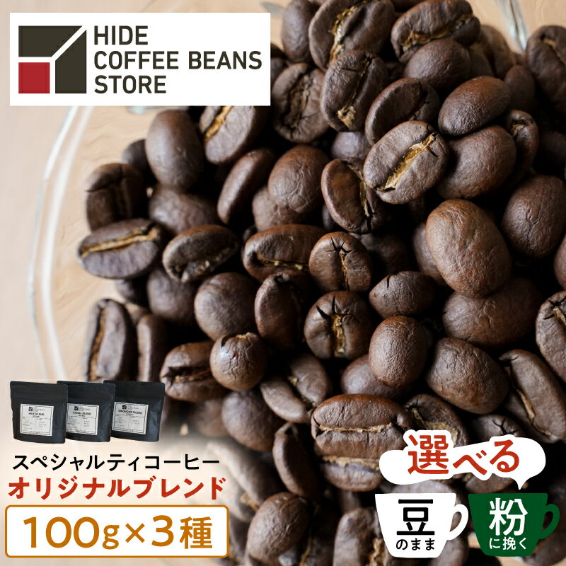 【ふるさと納税】 [豆のままor粉に挽くを選択]スペシャルティコーヒー オリジナルブレンド 100g×3種 東..