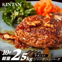 4位! 口コミ数「0件」評価「0」[KINTAN]250g！牛タン入り“ジャンボ”ハンバーグ 10個入り　 24000円