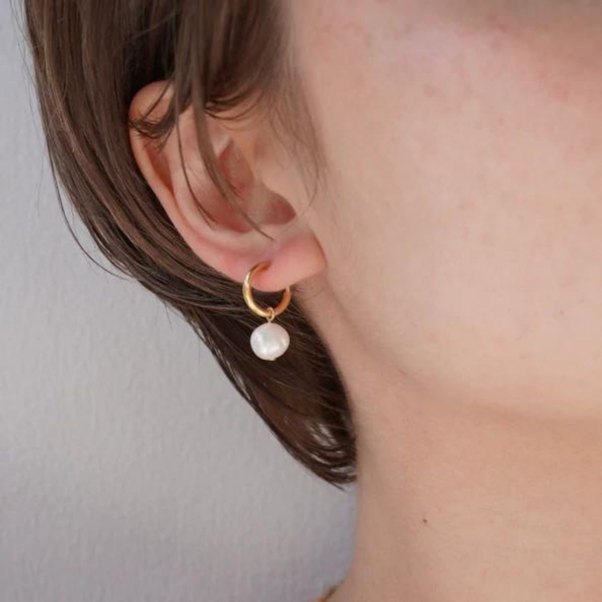 [Cherieオリジナルイヤリング]pearl hoop earring 11000円