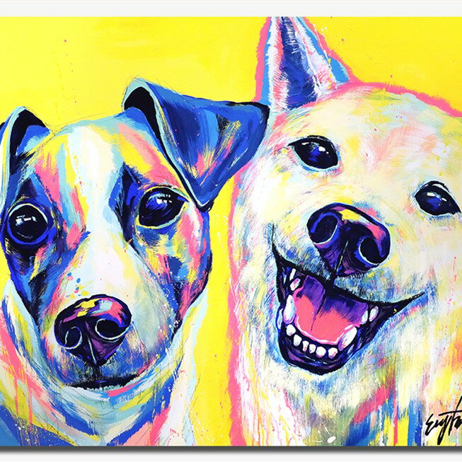 【ふるさと納税】愛犬アート F15号 EIJI TAMURA DOG ART【フルオーダーメイド絵画】　400000 円40万円 四十万円