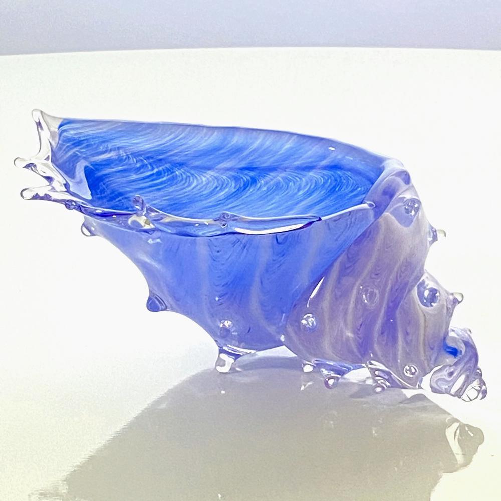 貝の形のガラスの器、青い海の「シェルの器」 | クラフト 民芸 人気 おすすめ 送料無料 貝 シェル ガラスの器 ガラス ブルーの器