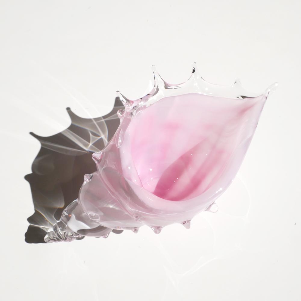 桜色シェル・貝殻のガラスの入れ物 | クラフト 民芸 人気 おすすめ 送料無料 貝 シェル ガラスの器 ガラス ピンクの器