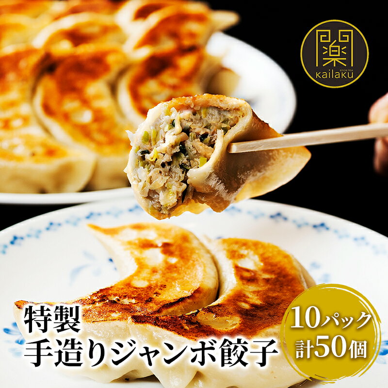 【ふるさと納税】開楽特製 手作りジャンボ餃子 10パック 計50個 餃子 ぎょうざ ギョーザ 手作り餃子 手作り 老舗 冷凍 焼くだけ 簡単 時短 おかず おつまみ グルメ お取り寄せ 豊島区 東京都 加工品 惣菜
