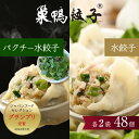 【ふるさと納税】餃子 水餃子 巣鴨餃子 水餃子とパクチー水餃子の組み合わせ 各2袋 48個 清緑園 ぎょうざ ギョウザ セット もちもち パクチー 冷凍餃子 国...