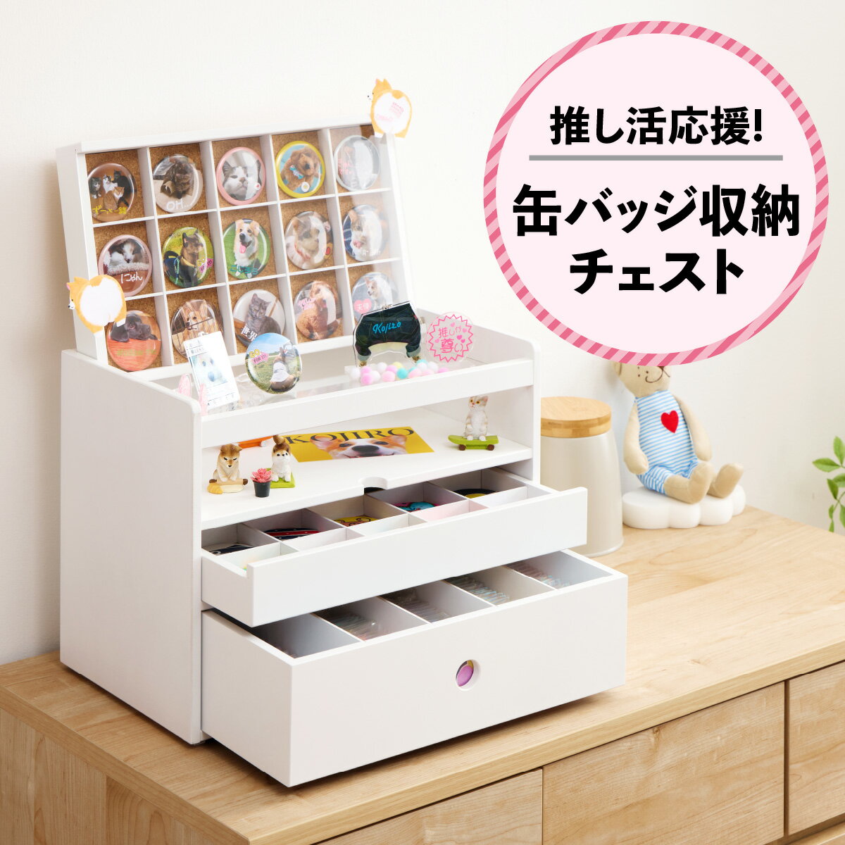 推し活応援! 缶バッジ収納チェスト [0786]