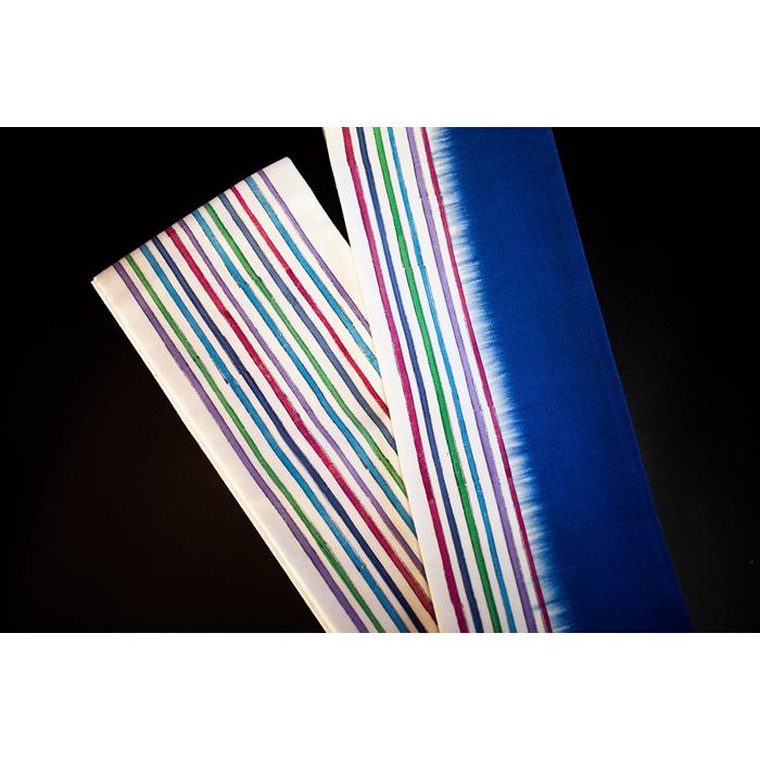 職人が丹精込めて染めあげた世界で一つだけの「木版染め 半幅帯」(縞の道) | 帯 おび 和装 着物 一点物 伝統工芸 送料無料 東京 八王子