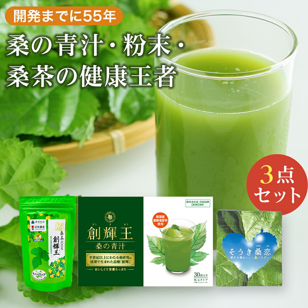 【ふるさと納税】桑の青汁・粉末・桑茶の健康王者3点セット